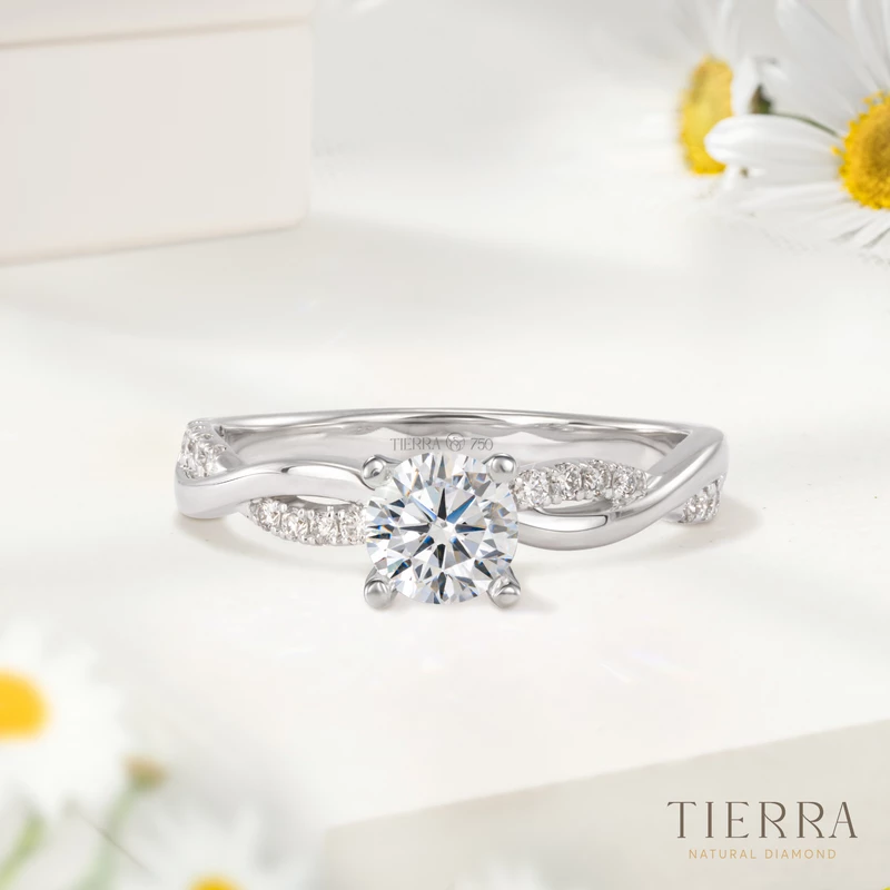 Nhẫn đám hỏi Twist NCH1701 mang vẻ đẹp mềm mại và uyển chuyển